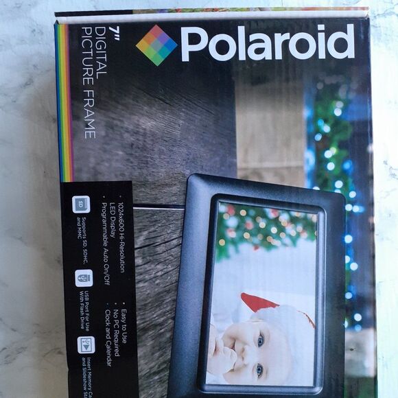 Polaroid 7" Hi Resolution Digital Frame Sreen Photo Black PDF - 700 Brand New - Picture 2 of 7
